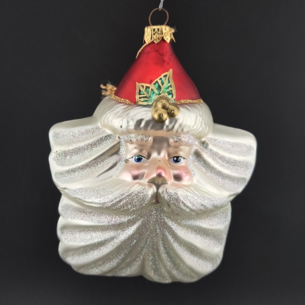 Kurt S. Adler Polonaise Sparkling Star Santa Hand Blown Christmas Ornament - Picture 2 of 8
